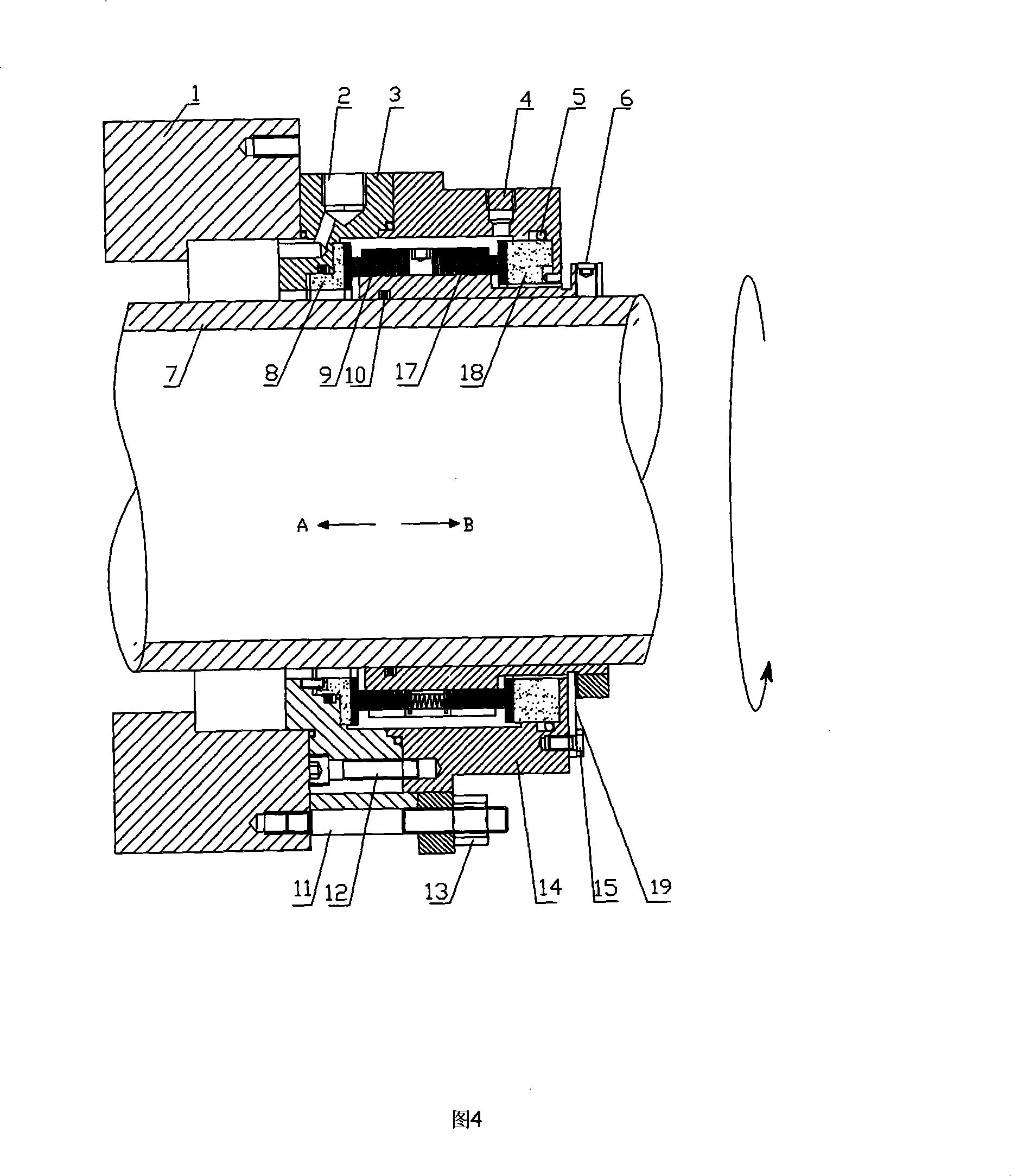 Phosphoric acid axial-flow pump dry gas sealing device