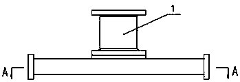 Power divider from over-mode coaxial waveguide to two-way rectangular waveguide