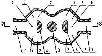 Power divider from over-mode coaxial waveguide to two-way rectangular waveguide