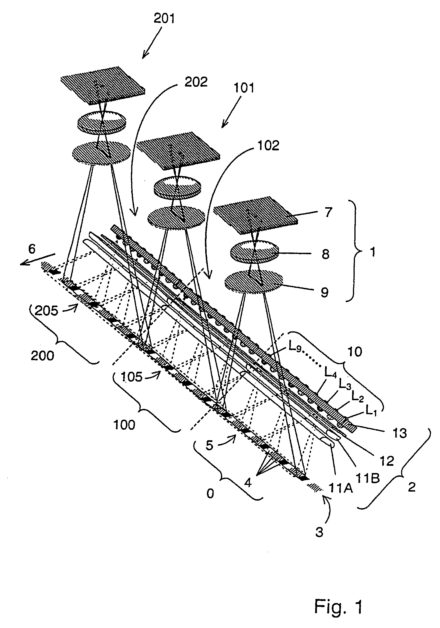 Apparatus for acquiring an image of a predetermined extract of a moving printed product