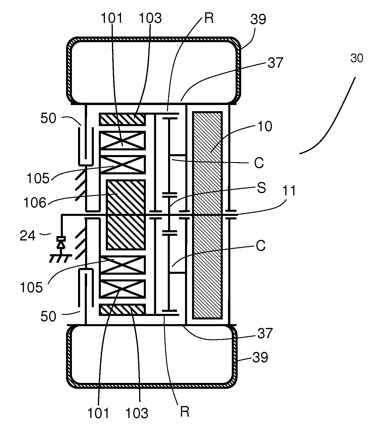 Wheel hub flywheel-motor kinetic hybrid system and method