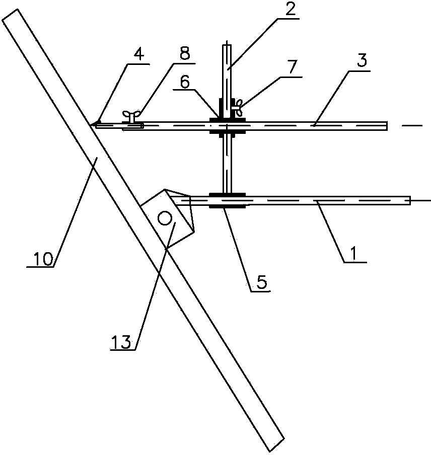 Hole opening tool for pipe holes on inclined wall of ship