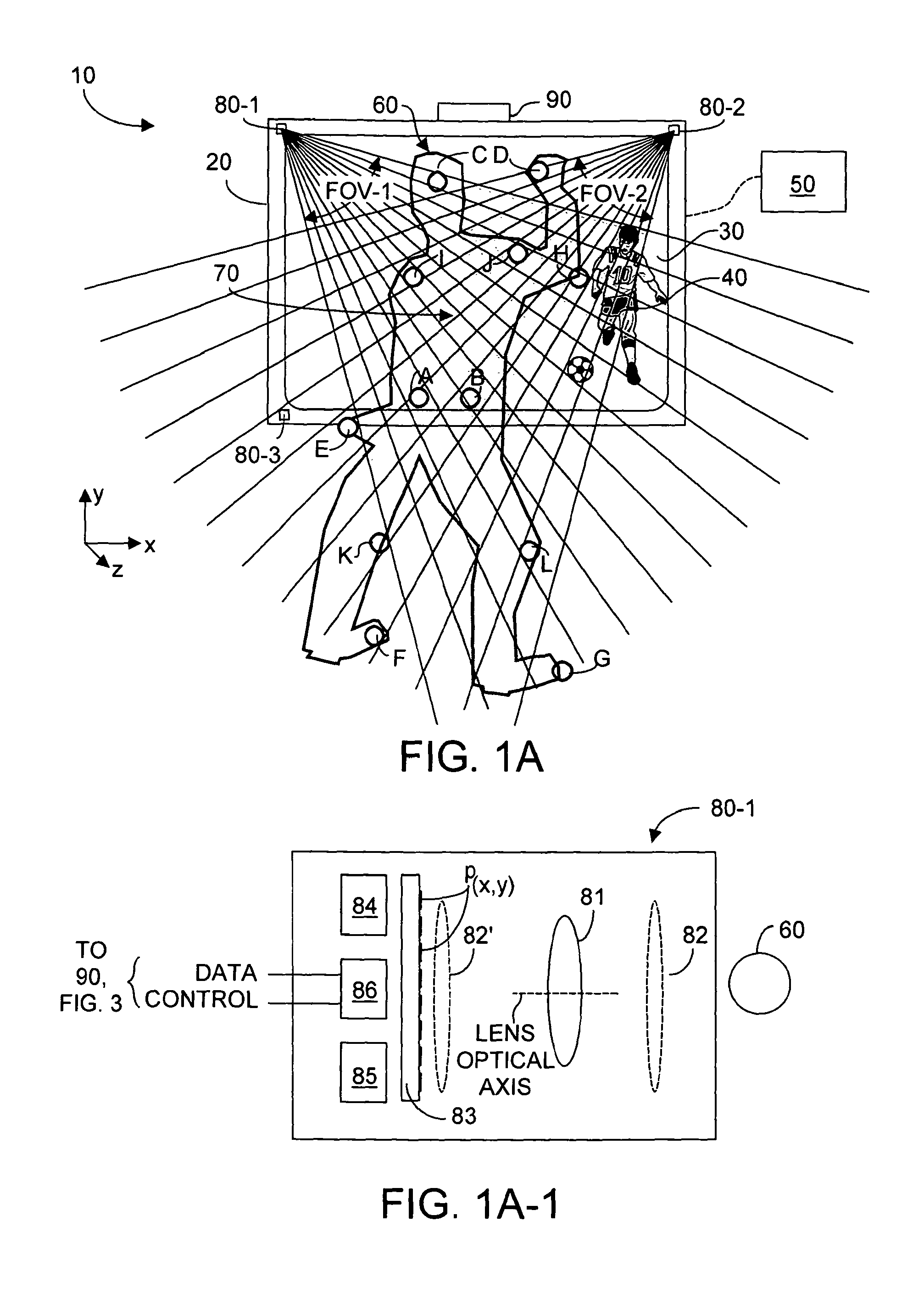 Two-dimensional method and system enabling three-dimensional user interaction with a device