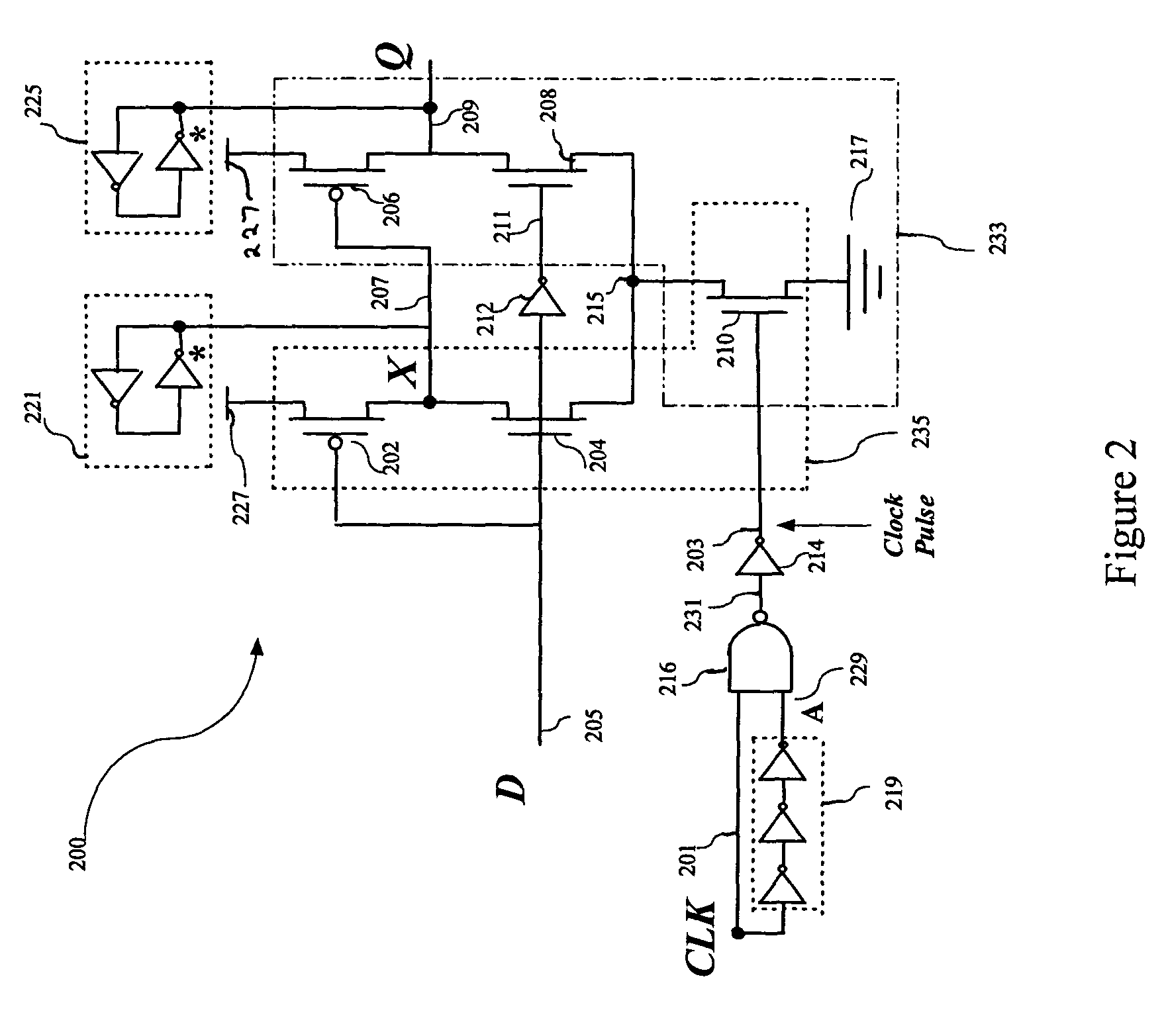 Single-transistor-clocked flip-flop