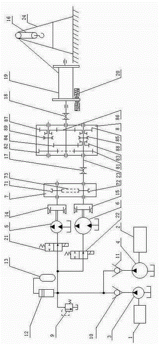 Energy-saving workover rig based on dual quantitative pumps or quantitative motors