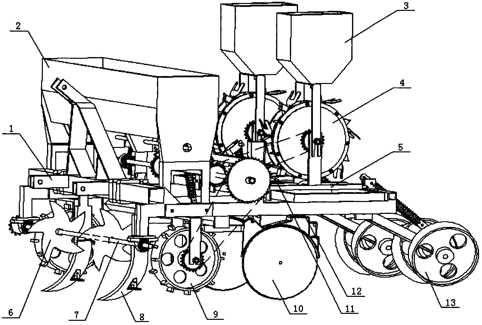 Active anti-blockage type zero-tillage precision seed planter