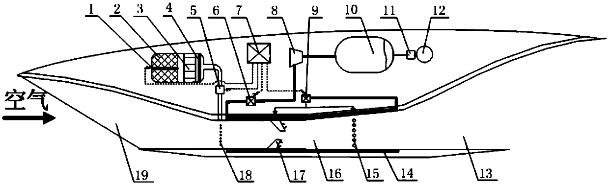 Gas suction type engine cold start system and cold start method