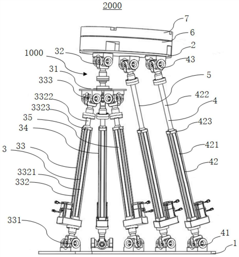 Five-degree-of-freedom parallel mechanism with double-acting platform and ship-borne stabilized platform