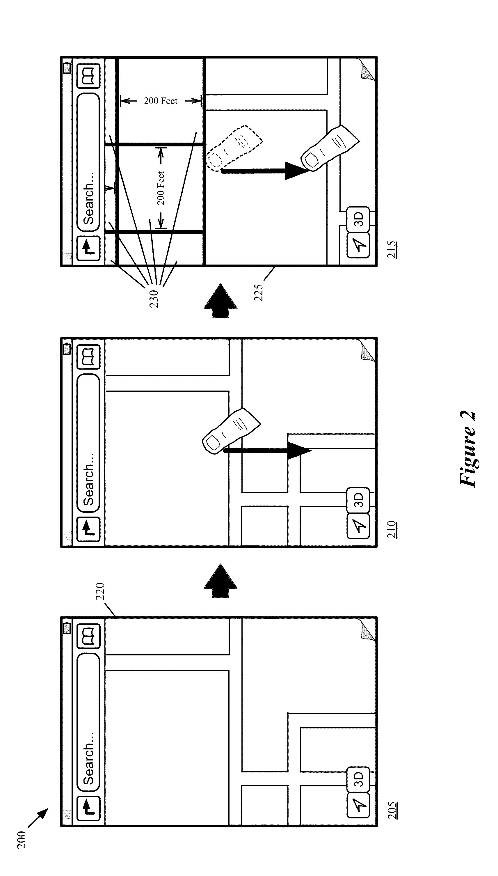 Geospatial representation of data-less map areas