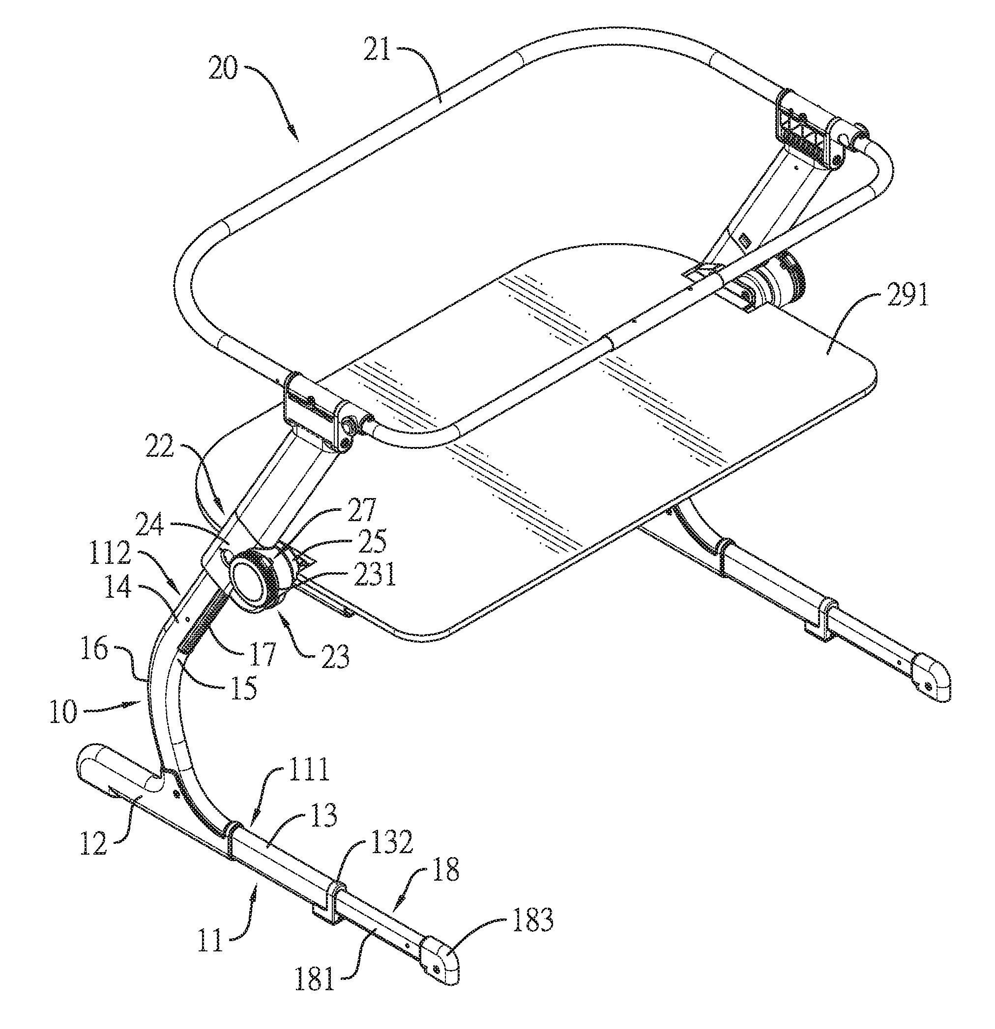 Supporting apparatus for a crib