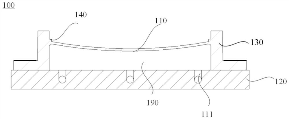 Hot bending die and hot bending processing method