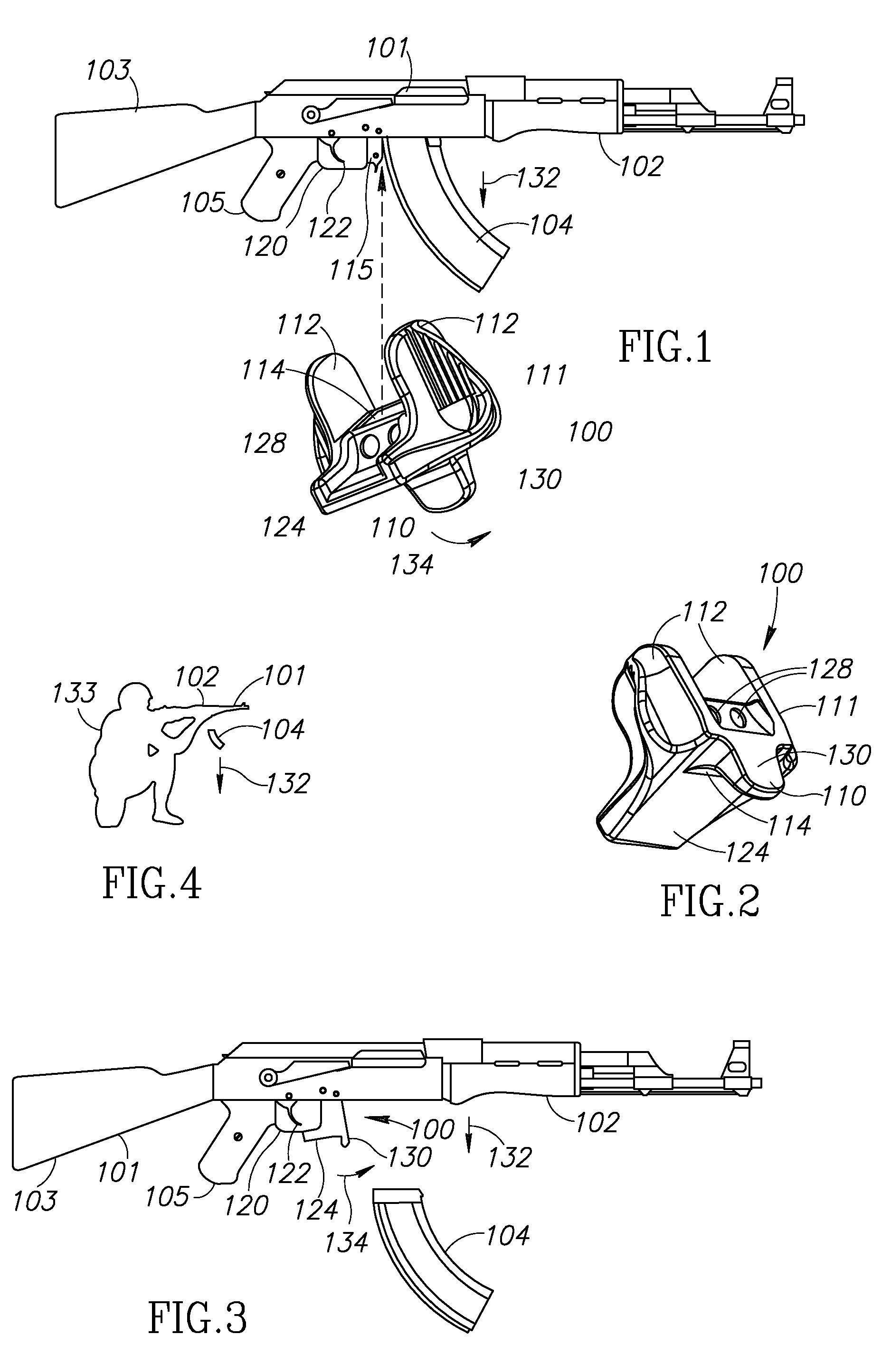 Assault rifle magazine ejector extension