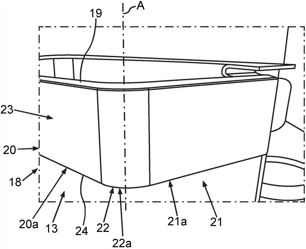 Food-accommodating container with specifically applied decorative film and domestic refrigeration appliance having such a food-accommodating container