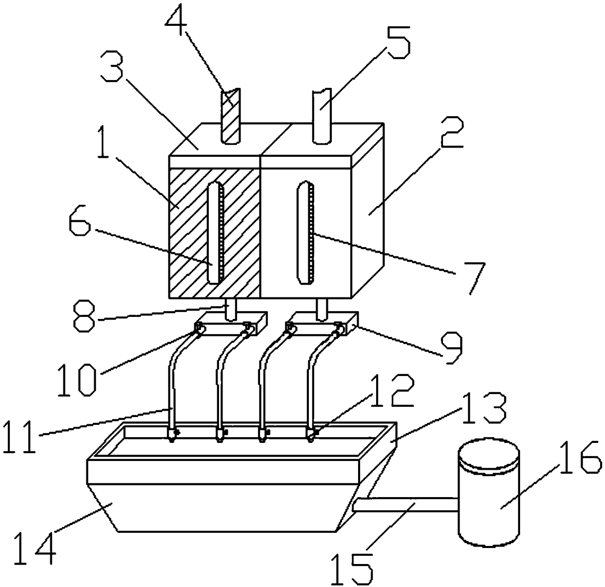 Central agent supply device for diamond micro-powder treatment