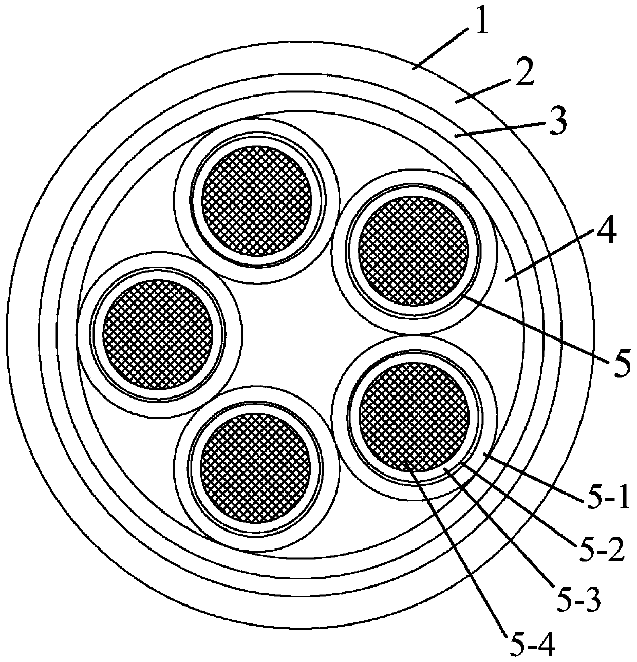 Low-smoke halogen-free fireproof cable