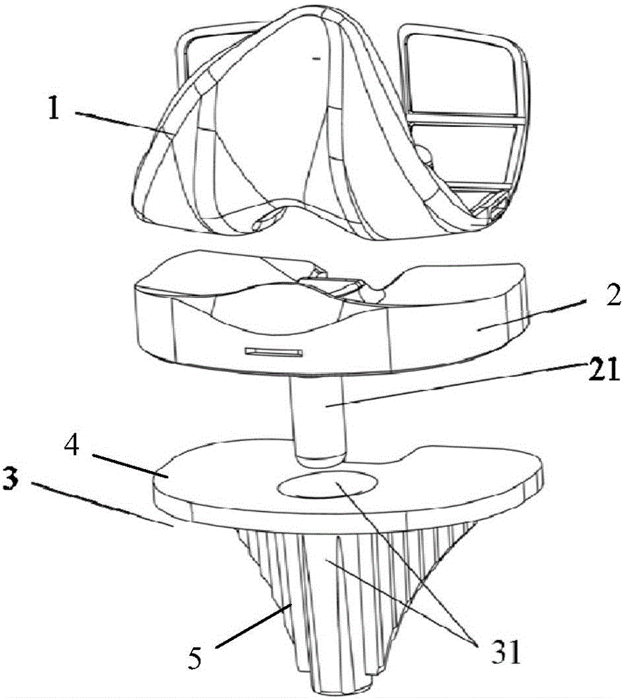 Organic polymer material dual-slide artificial knee joint