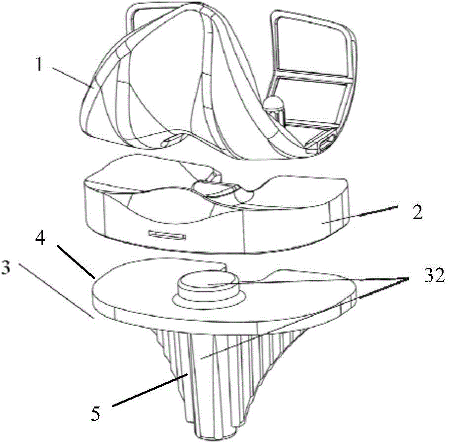 Organic polymer material dual-slide artificial knee joint