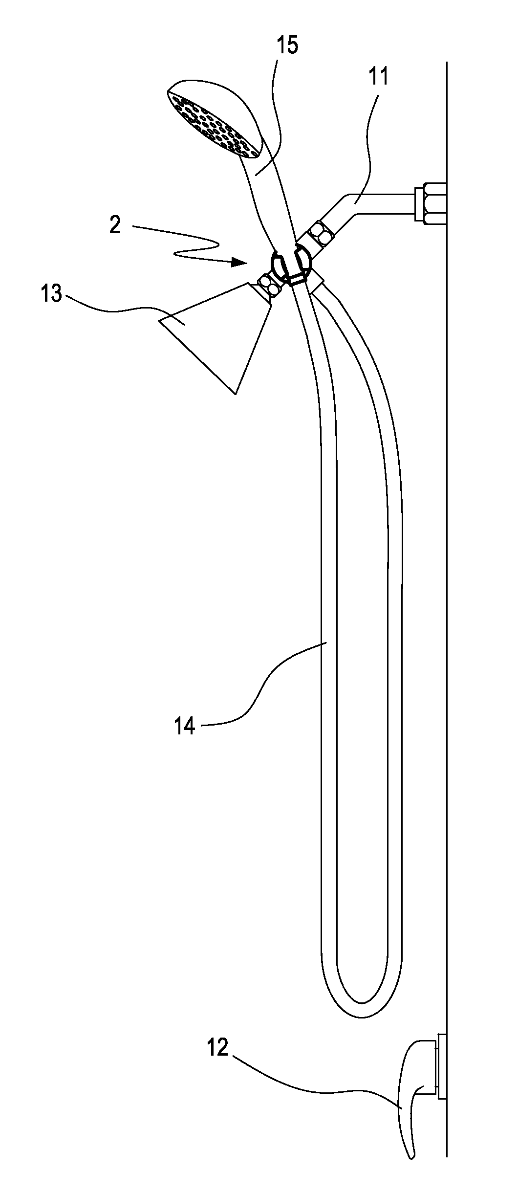 Diverter assembly for use in holding shower head and shower nozzle