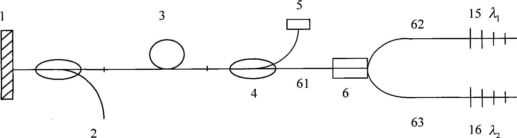 Polarization dual wavelength fiber-optical ultrashort pulse laser