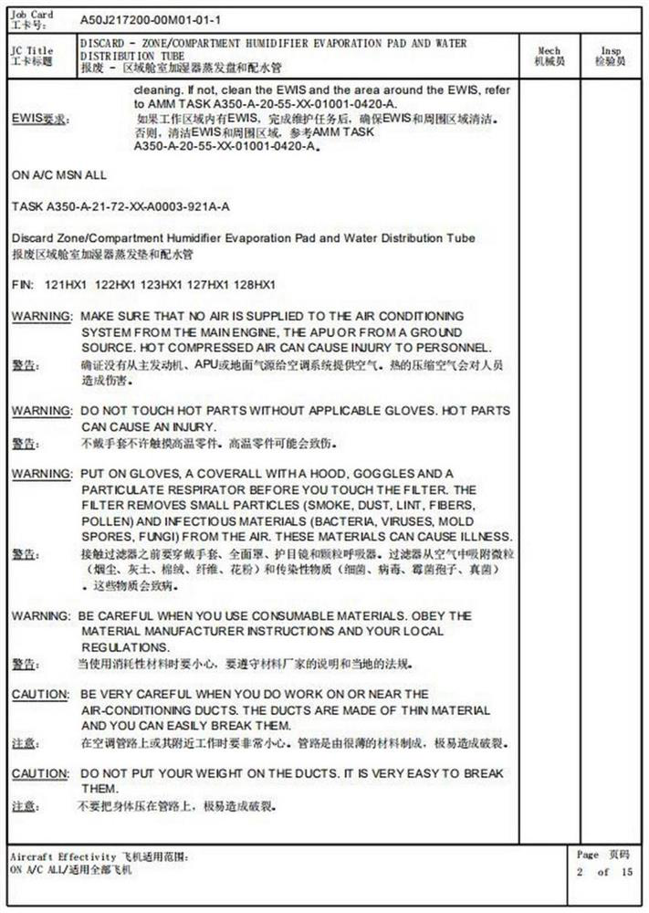 Method for translating and managing aircraft maintenance technical manual data, system for translating and managing aircraft maintenance technical manual data and terminal