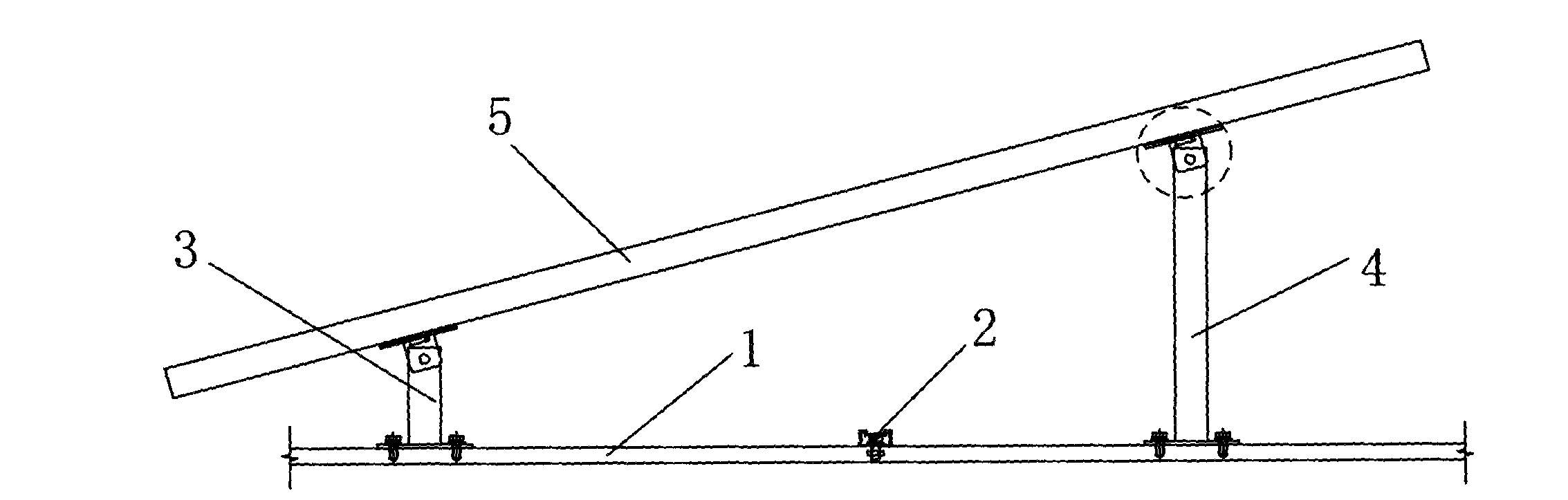 Photovoltaic bracket for double-T plate plant roof