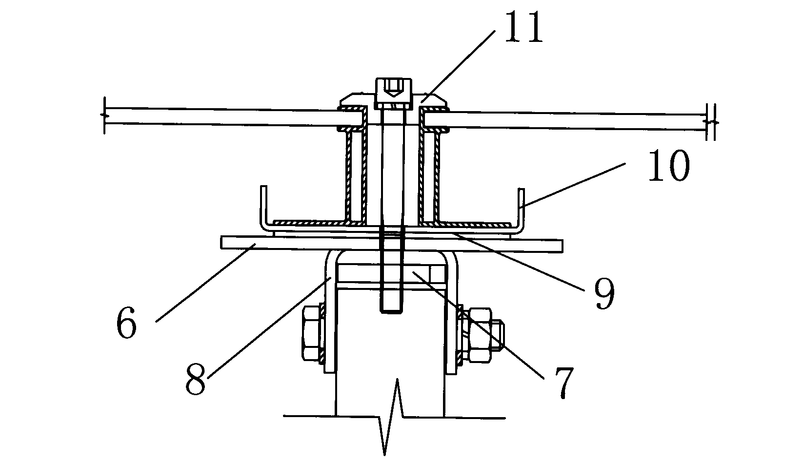 Photovoltaic bracket for double-T plate plant roof