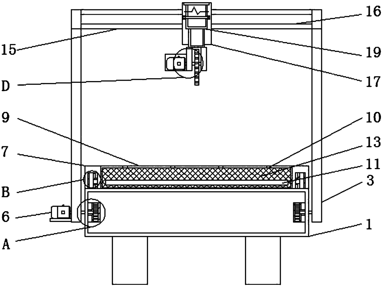 Scrap iron splashing preventing telescopic protective plate of metal cutting device