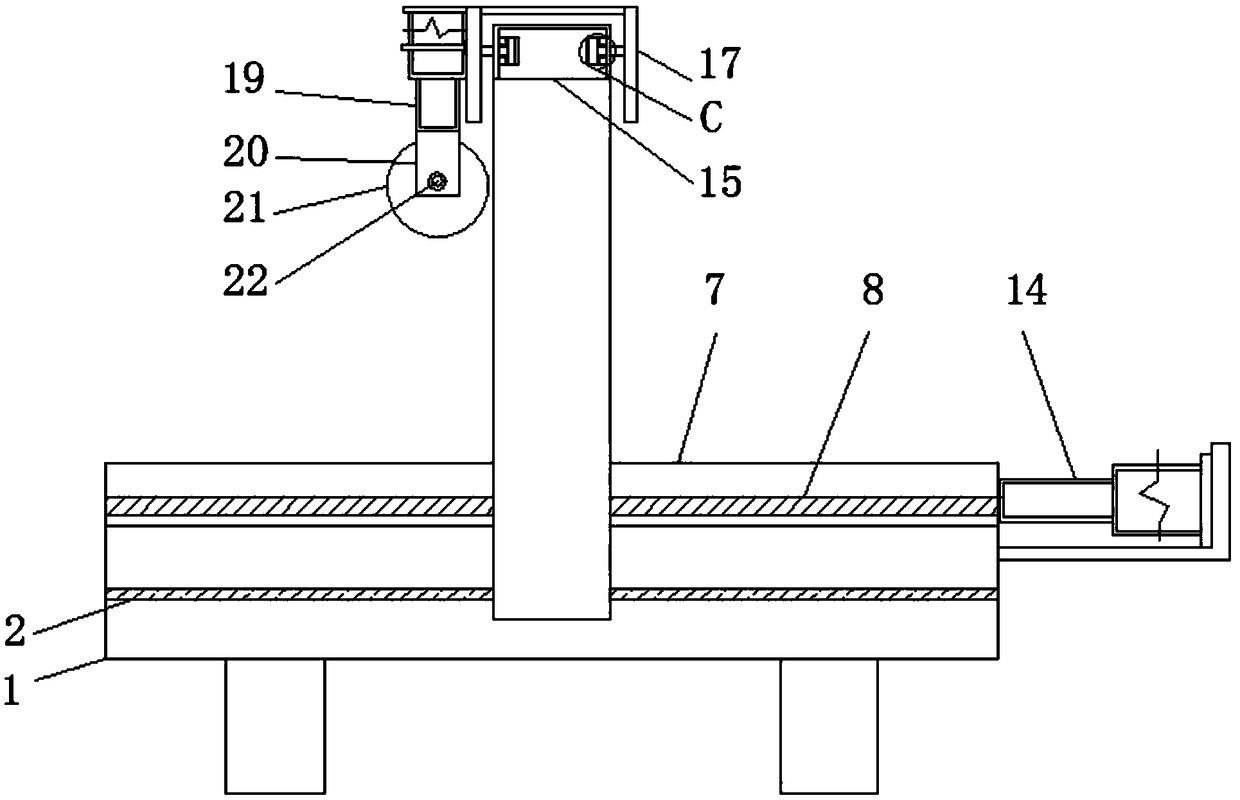 Scrap iron splashing preventing telescopic protective plate of metal cutting device