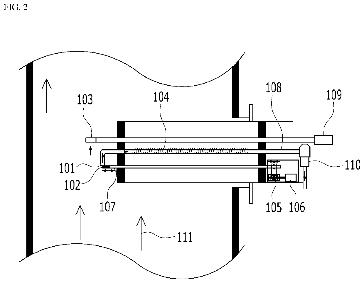 Continuous isokinetic sample device for stack gas having suction nozzle to which sectional area control device is attached, and automatic continuous measurement system for fine dust in stack gas comprising same combined therewith