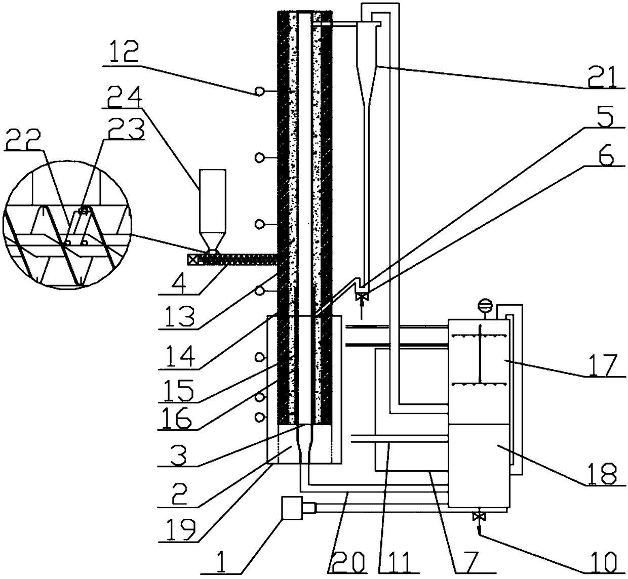 A biomass-derived fuel gasification test device