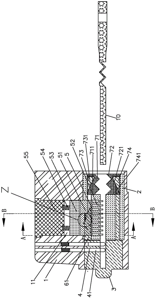 A mechanical lock of double-core mutual control trap-type blade mechanism