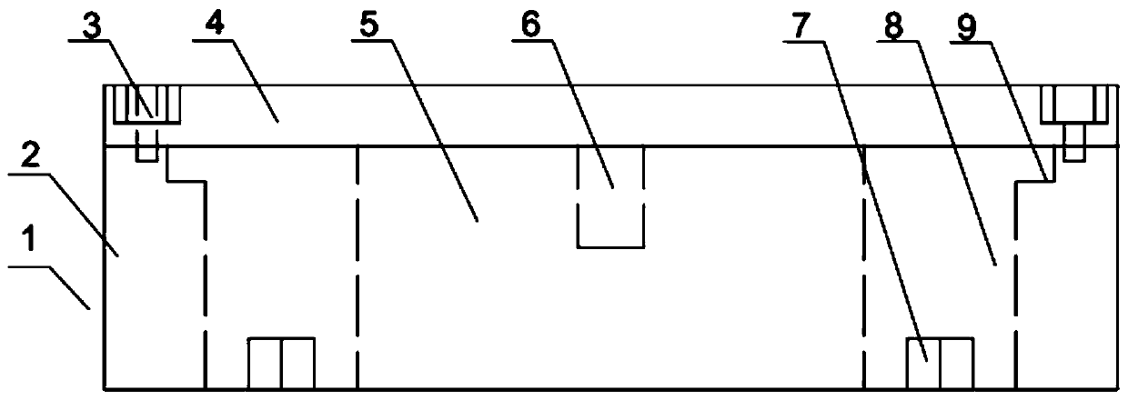 Shearing box for testing anisotropy of rock sample structural surface and using method thereof