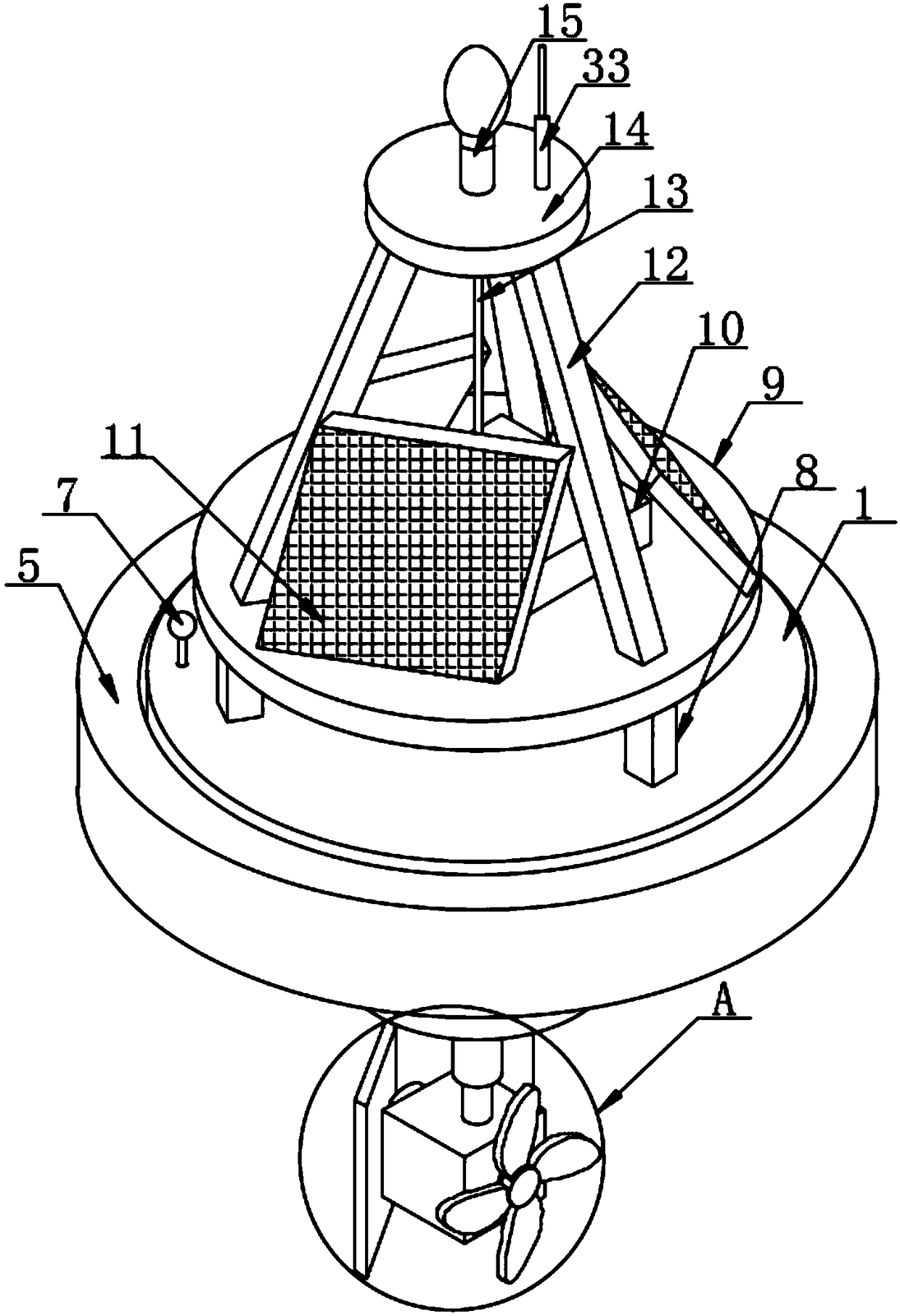 Water quality monitoring buoy station capable of autonomous cruise