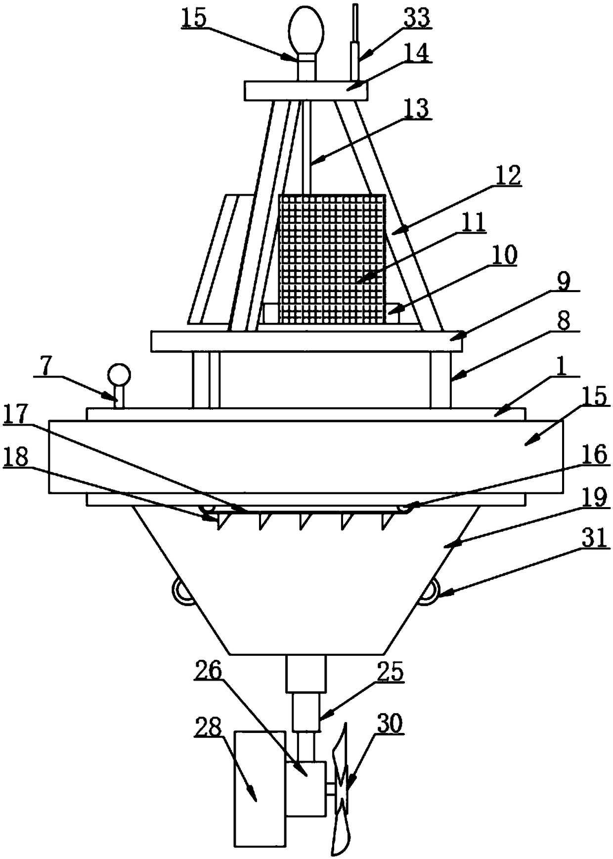 Water quality monitoring buoy station capable of autonomous cruise