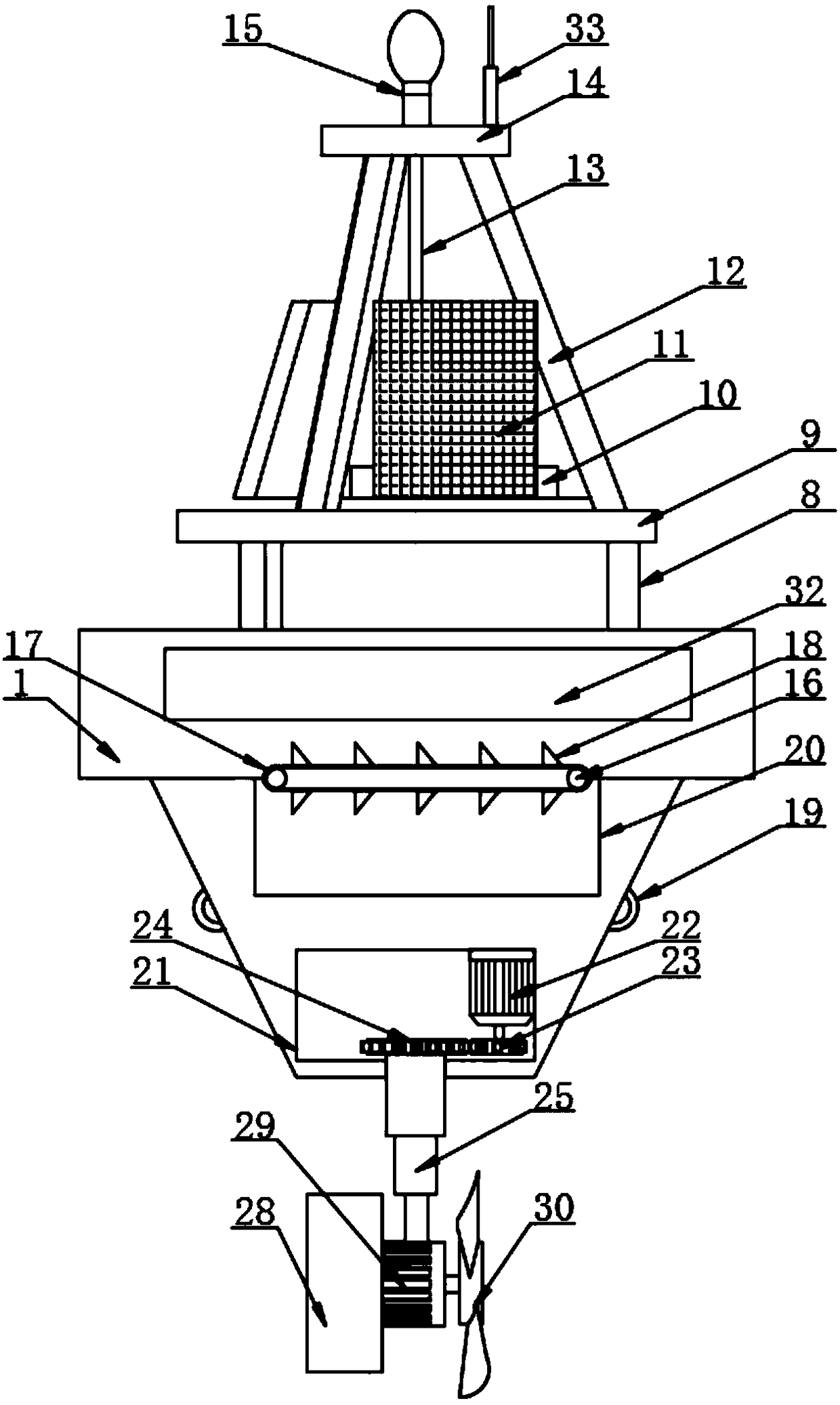 Water quality monitoring buoy station capable of autonomous cruise