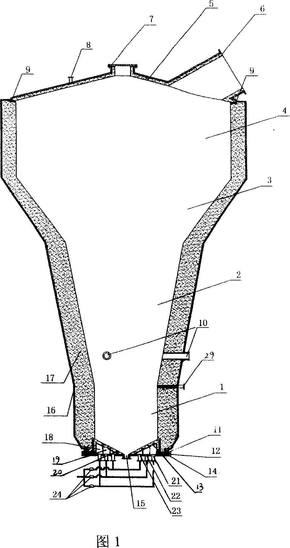 Multi-laminar flow cribriform-plate-free boiling chloridization furnace