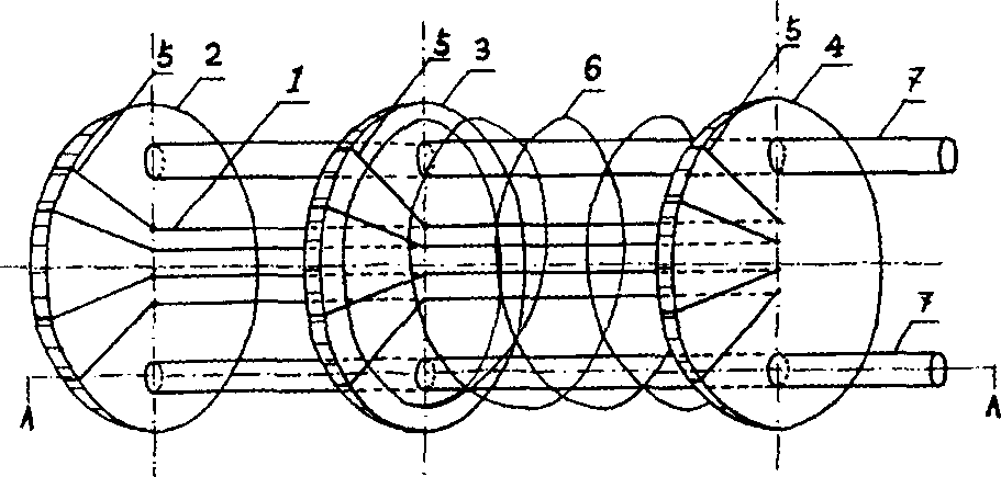 Adaptive 2-hoop fibre array load and its preparing process