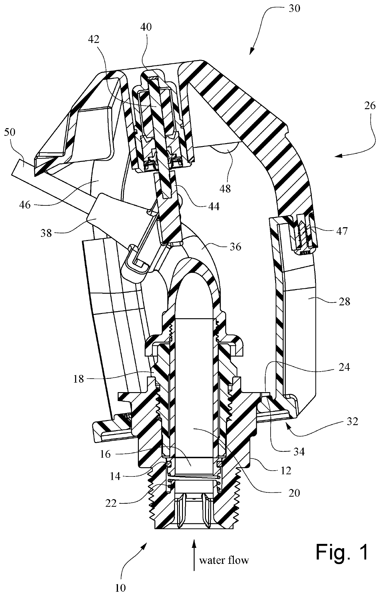 Rotary nozzle sprinkler with orbital diffuser