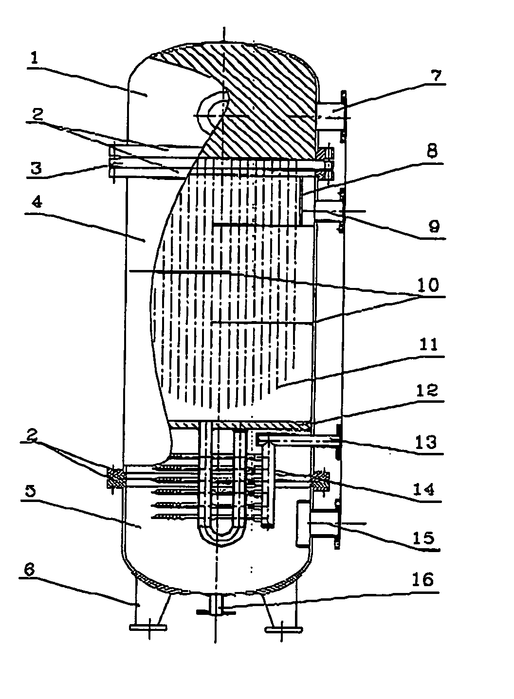 Complex flow-path heat exchanger having U-shaped tube and cantilever combined coil