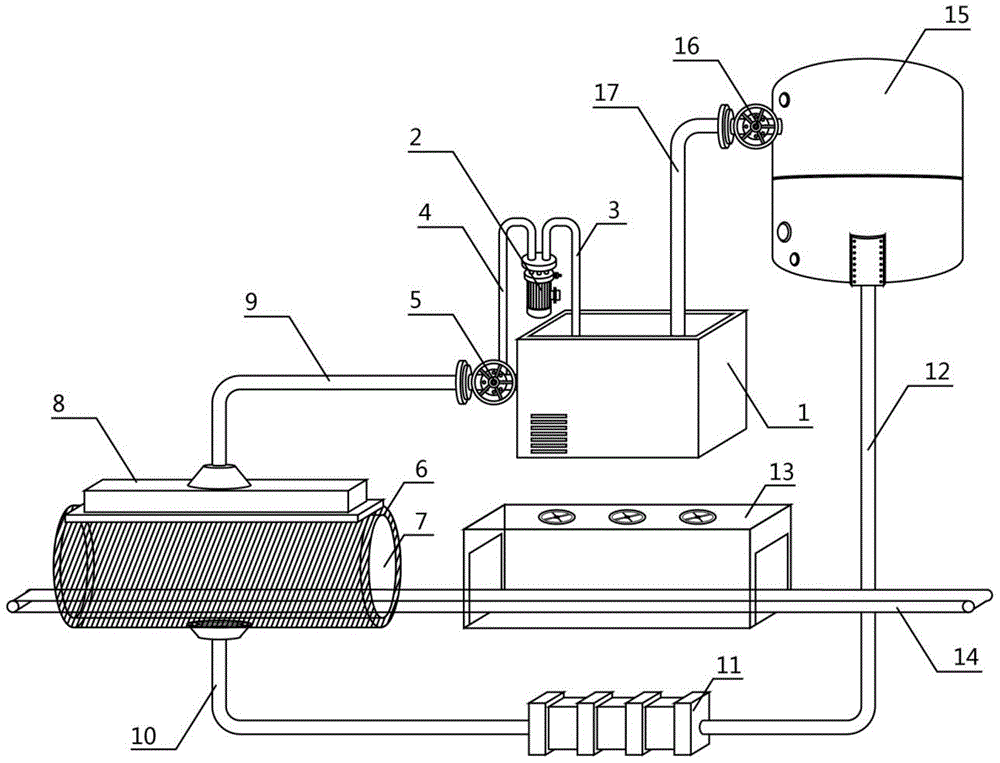 Water cooling mechanism with buffering and self-circulating device