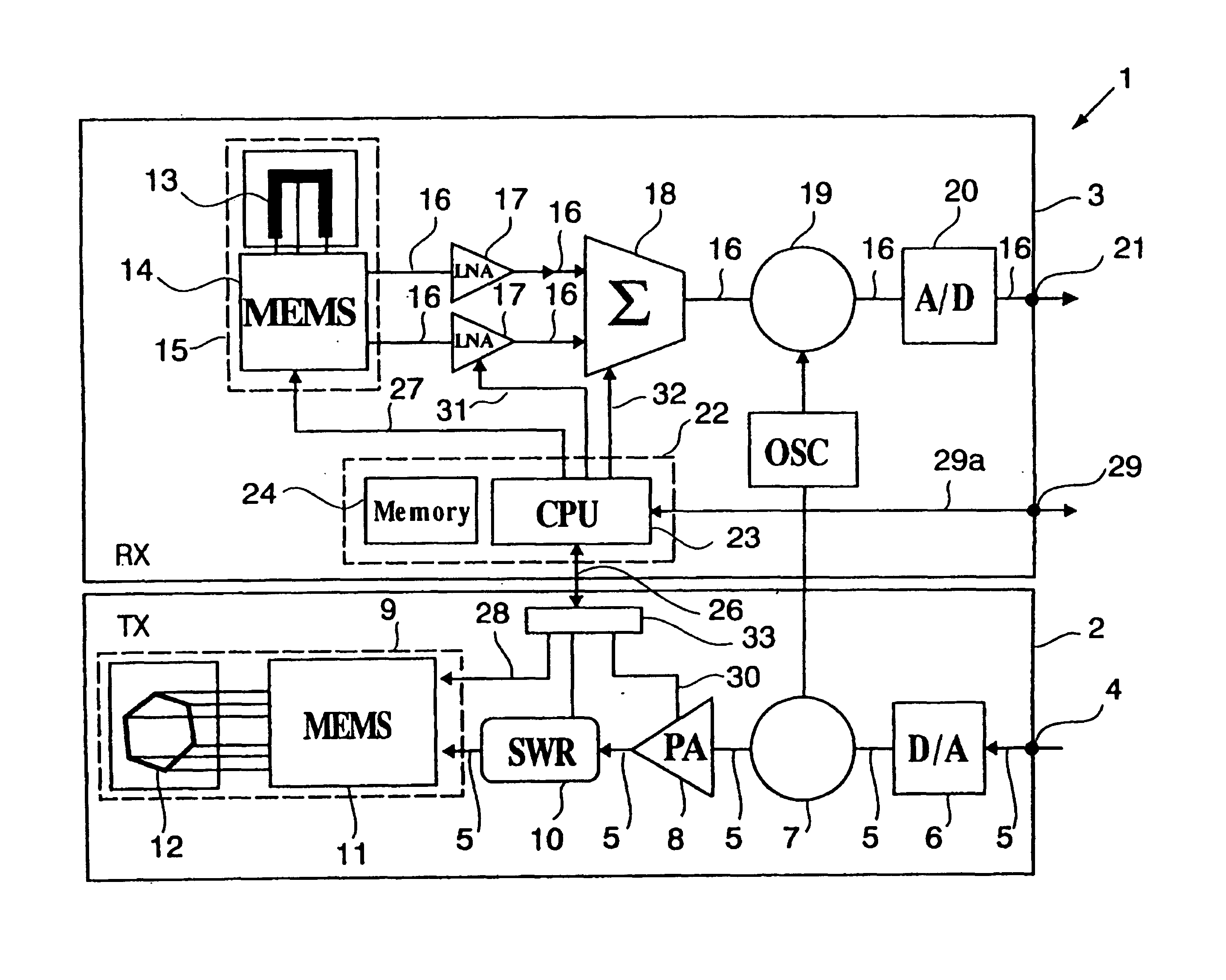 Antenna device and method for transmitting and receiving radio waves