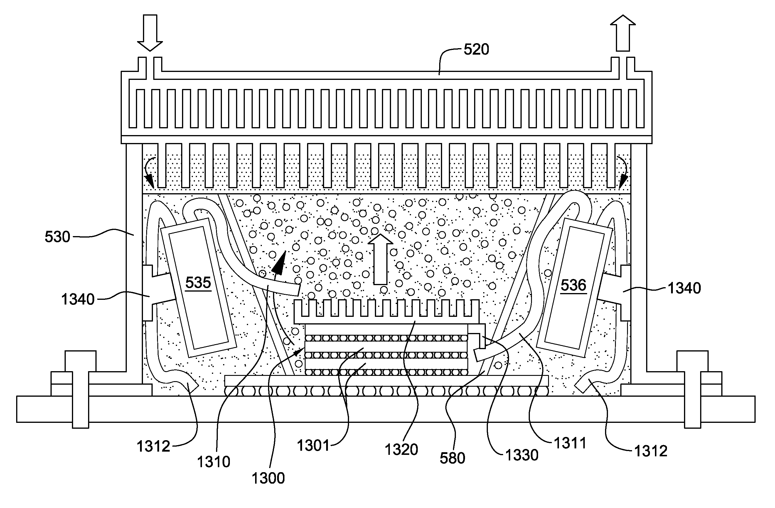 Cooled electronic module with pump-enhanced, dielectric fluid immersion-cooling