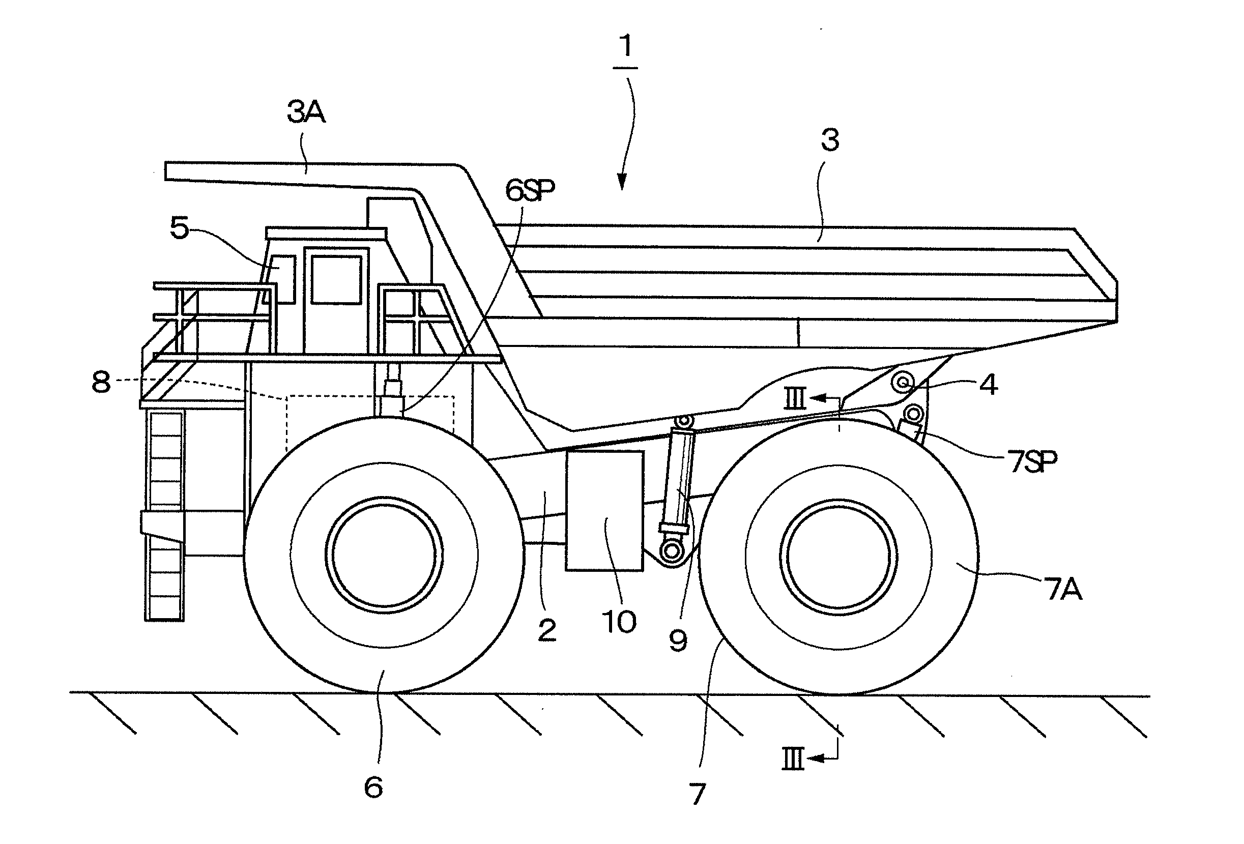 Travel drive device for dump truck