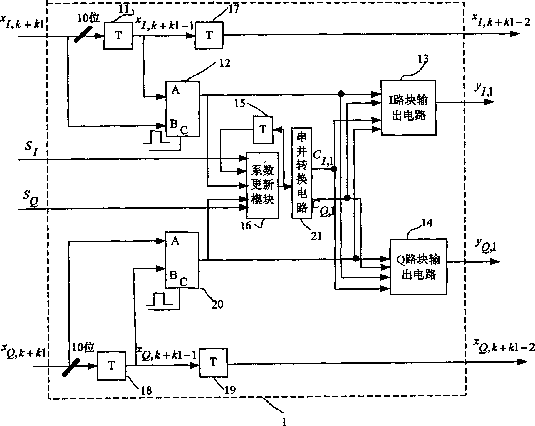 Adaptive equalizing circuit in wired digital television