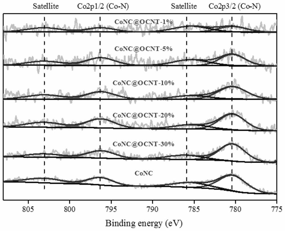 Nano carbon-loaded cobalt-nitrogen-carbon catalytic material as well as preparation method and application thereof