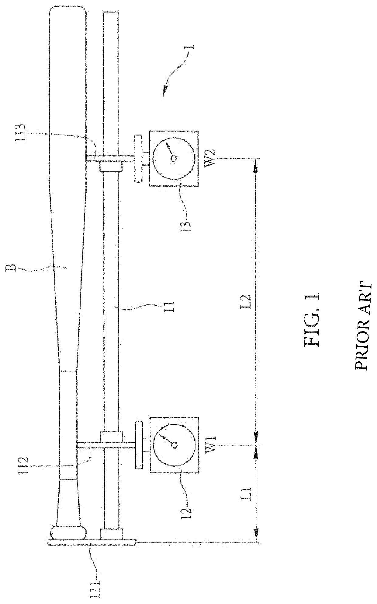 Mechanical static and dynamic measuring device based on a compound cantilevered system