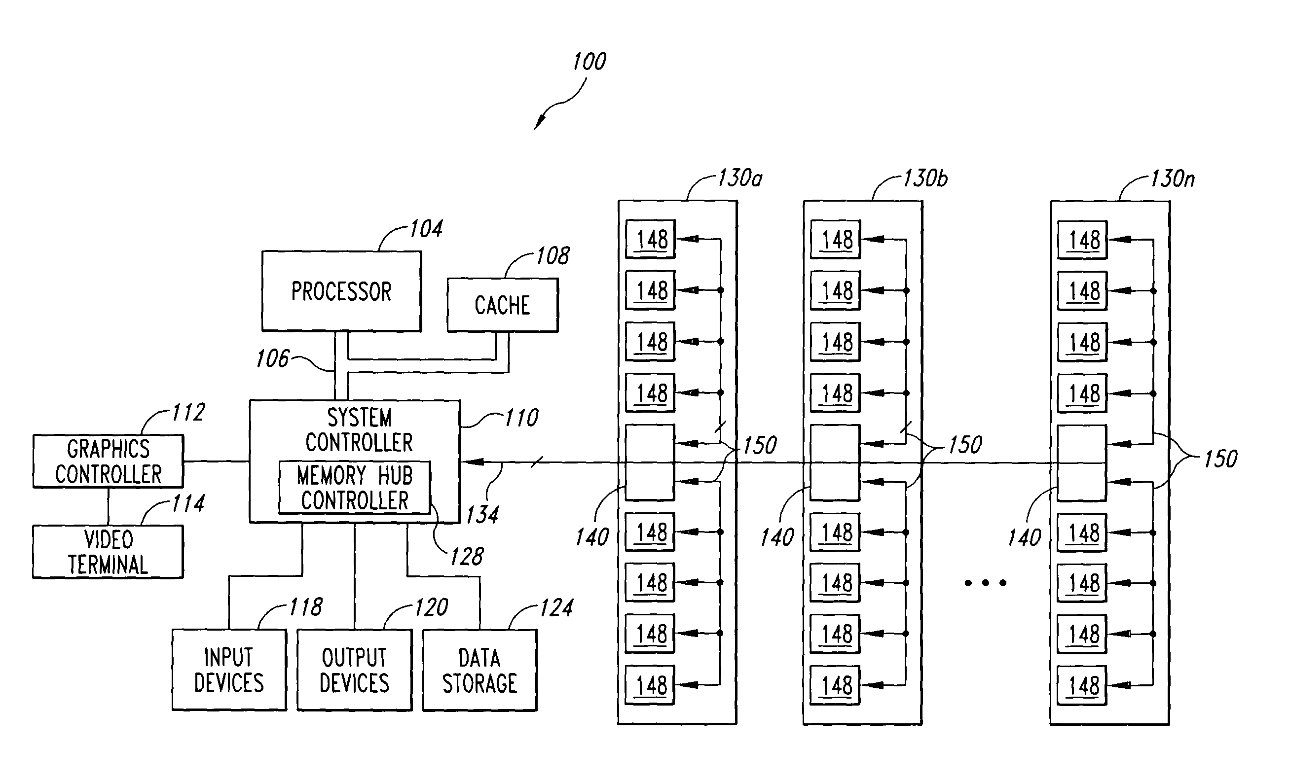 Memory module and method having on-board data search capabilities and processor-based system using such memory modules