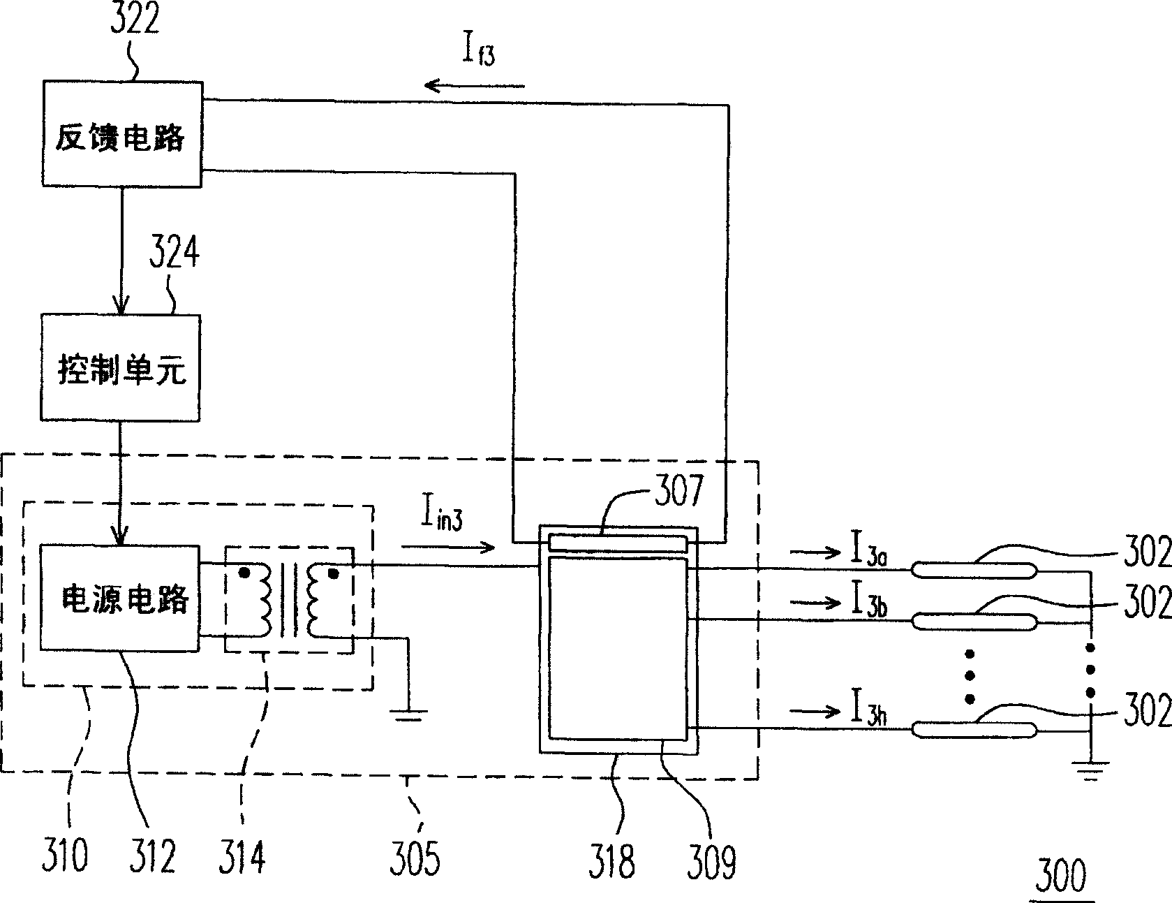 Light-source drive circuit, Luminescence device and balanced transformer with current feedback