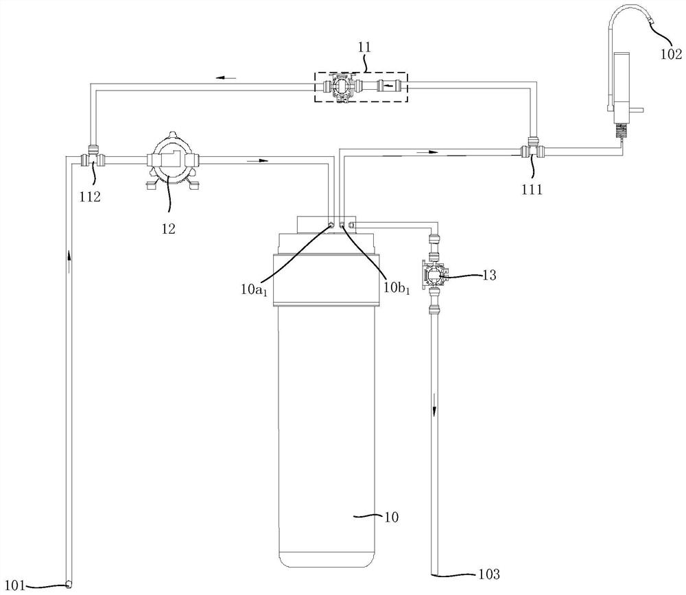 Waterway system and water purifier