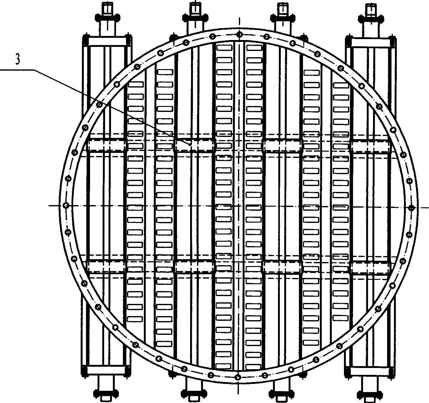 Swinging discharge device of industrial furnace